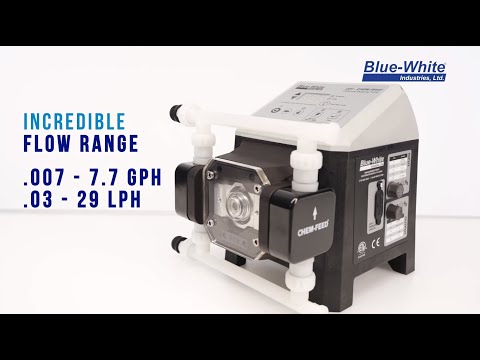 Blue-White® CHEM-FEED® CD1F Multi-Diaphragm Metering Pump, Manual Control, 185 gpd, 150 psi, PVDF/TFE/P, CD1FV14