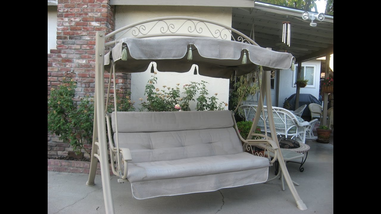 Watch video Costco Patio Swing Cushions, Seat Support and Canopy Fabric Replacement Now Costco Patio Swing Cushions, Seat Support and Canopy Fabric Replacement