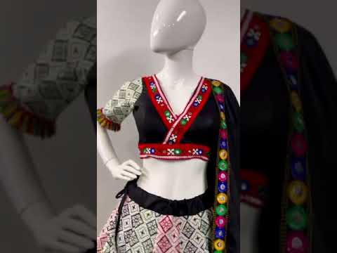 Aawiya Awy-7036 Pure Cotton Silk Wholesale Navratri Lehenga Choli – product video thumbnail