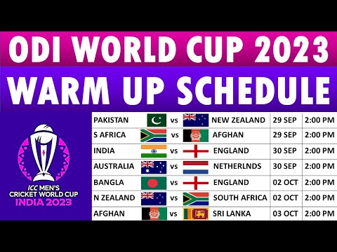 ICC World Cup 2023 Warm Up schedule: Full fixtures list, match timings, and venues.