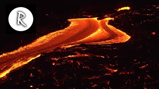 10 Hours Lava Flow, Kilauea Hawaii 🌋 4K - Natural Sounds | for Sleep &amp; Stress Relief, Lava River