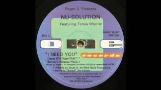 Nu-Solution Featuring Tonya Wynne ‎– I Need You  (Bonzai's Release Piece)