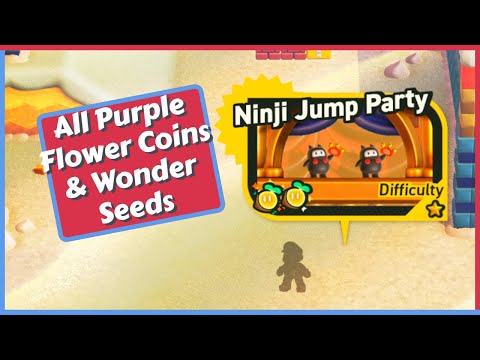 Ninji Jump Party - All Purple Flower Coins & Wonder Seeds + Flagpole - Super Mario Bros. Wonder