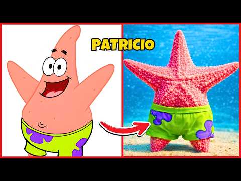 🧽BOB ESPONJA | ¿Cómo serían en la vida real? 🤔 | ADIVINA POR LA VOZ