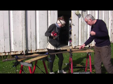 Just About Sailing March 2021 - Fabricating new wooden handrails and finishing the interior sanding