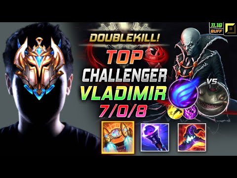 Challenger Vladimir TOP vs Tahm Kench - 챌린저 탑 블라디미르 템트리 룬 벨트 난입 ブラッドミア Владимир - LOL KR 11.16