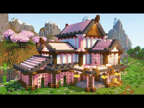 Enchanted.Architecture - How to build Cherry Blossom Mansion - Minecraft tutorial