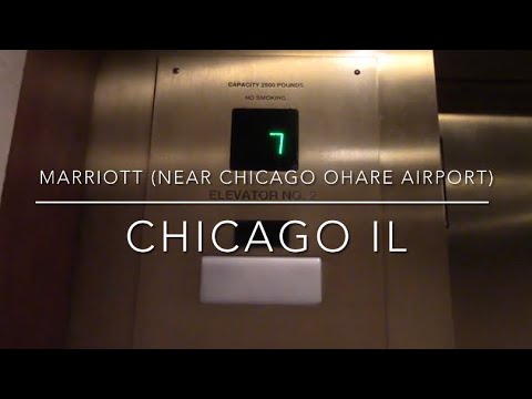 Slow - Otis Series 4 Traction elevator at Marriott Hotel (Near ORD) in Chicago IL