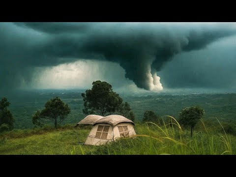 BRUTAL‼️THE WIND STORM OF THE DESTRUCTION🌪Camping in MOSTER CRAZY RAINSTORM || HEAVY RAIN CAMPING 