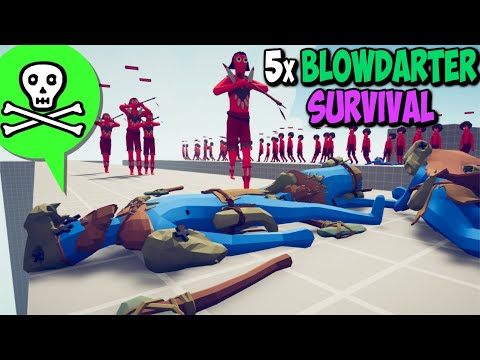☠️5x Blowdarter Survival vs Every Faction - Totally Accurate Battle Simulator TABS