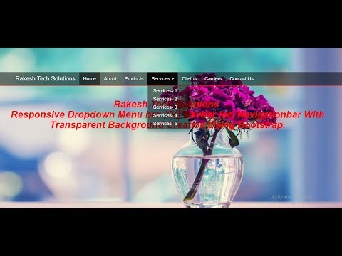 Responsive Dropdown Menubar With Transparent Background Using Bootstrap   Respoansive Navbar