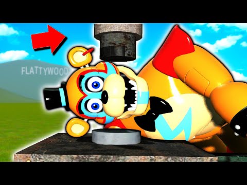 Crushing FNAF ANIMATRONICS with a 1000 TON Hydraulic Press! (Gmod FNAF)