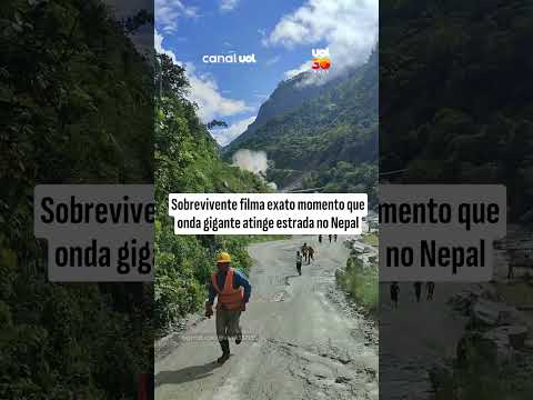 Trabalhador grava corrida de onda gigante após avalanche no Nepal; vídeo mostra fuga