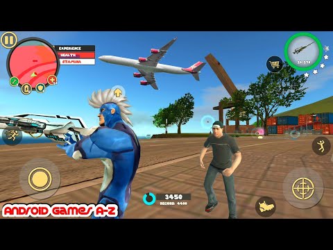 Rope Hero Vice Town Robot | Meet A Friend At A Secret Airport #34 | Gameplay FHD
