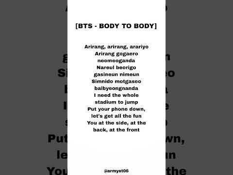 bts - body to body (lyrics)
