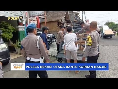 POLSEK BEKASI UTARA DAN PPJI BANTU KORBAN BANJIR TELUK PUCUNG