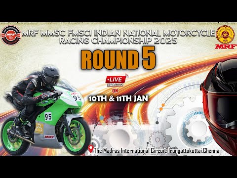MRF MMSC fmsci Indian National Motorcycle Racing Championship 2025 Day 1 Round 5