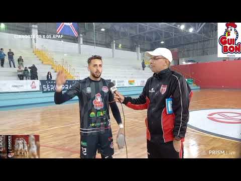 ENTREVISTA COM O GOLEIRO DO CIANORTE FUTSAL VINÍCIUS VARGAS PÓS JOGO CIANORTE 05 X 05 APAF.