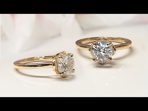 Bespoke Floral Style Solitaire Engagement Ring