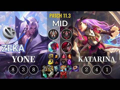 VG Zeka Yone vs Katarina Mid - KR Patch 11.3