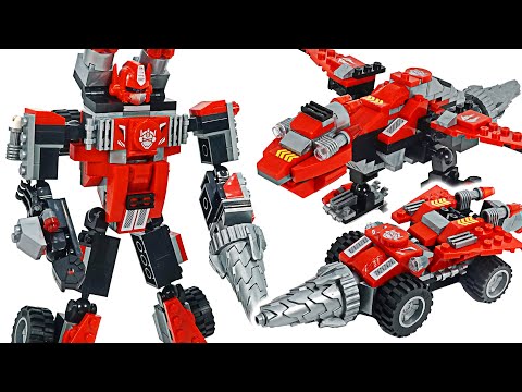 Robotryx 3 in 1 transform robot Grindburst! Drill car and flying dinosaur transform! | DuDuPopTOY