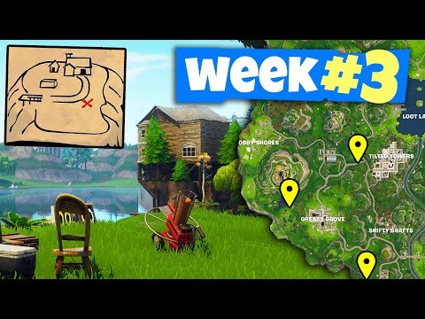 Fortnite WEEK 3 Challenges Guide - Clay Pigeon Locations, Flush Factory Treasure Map