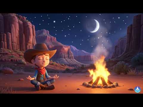 "Little Cowboy Meditating in the Grand Canyon – Crackling Campfire & Relaxing Nature Sounds"