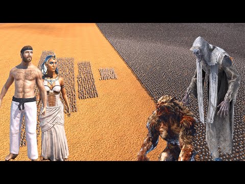 Cleopatra queen & chunk Norris vs 1 million ghost & wolves !! ultimate Epic Battle Simulator 2