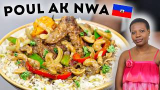 POULET aux NOIX de CAJOU version HAÏTI 🇭🇹 (POUL AK NWA) Cuisine Haïtienne