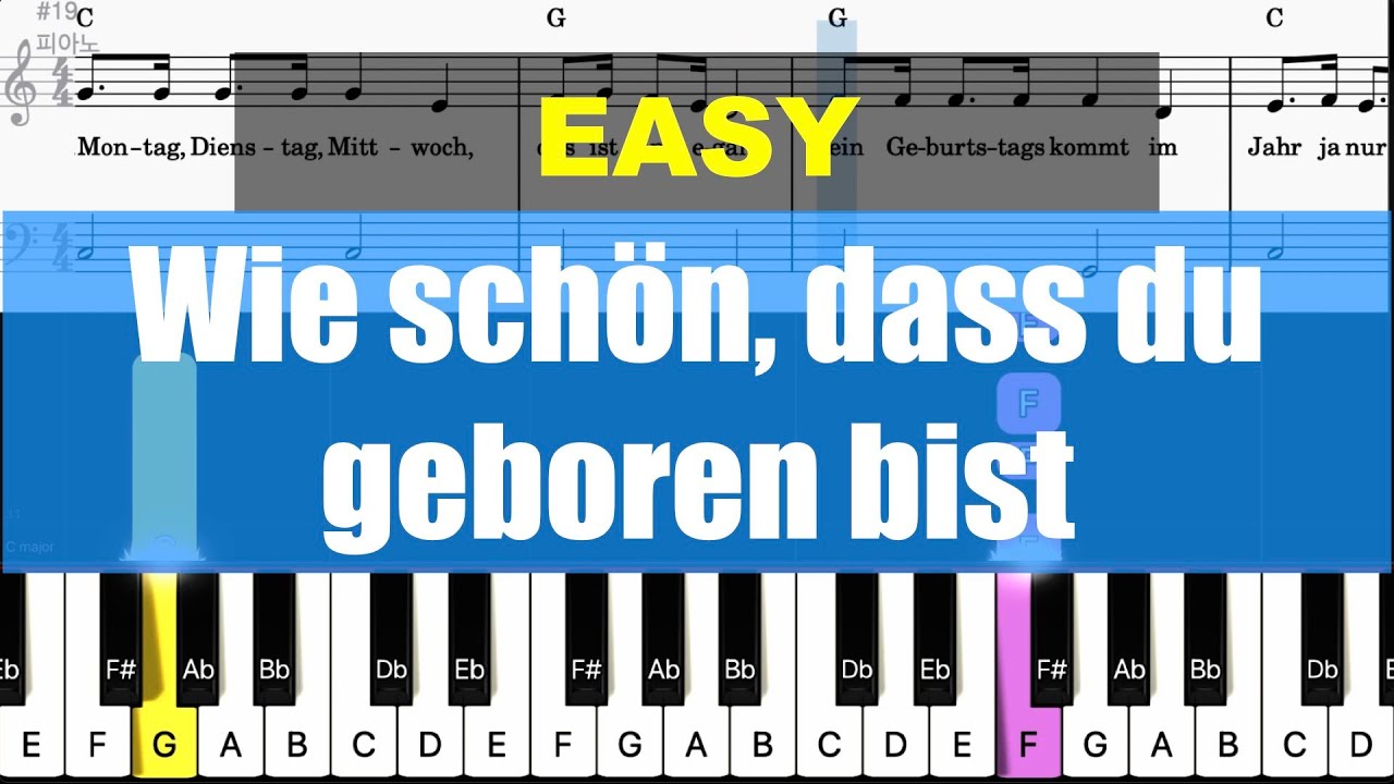 [Piano Tutorial] Wie schön, dass du geboren bist + Sheet + Chords Piano Easy Tutorial