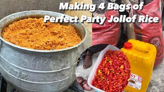 Cook 4 bags of Party Jollof rice to perfection #nigerianjollof #partyjollof #jollof