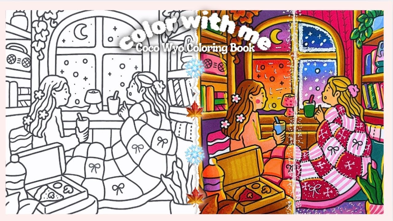 Color With Me 🍁🌷 Coco Wyo Girl Moments | Cozy Homebody Coloring Vlog