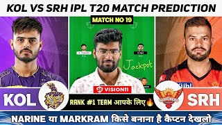KOL vs SRH Dream11 Team, KKR vs SRH Dream11 Prediction, KOL vs SRH Dream11 T20, KKR vs SRH IPL Today