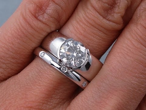 1.66 ctw Round Cut G SI2 Diamond Engagement Ring Set - BigDiamondsUSA