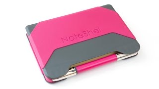 Pink NoteShel Post-it Note Holder: Magnetic Refillable Pen
