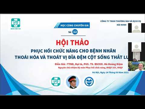 HCCG 12 - P1: PHCN cho bệnh nhân thoái hóa e thoát đĩa đệm cột sống - PGS.TS.