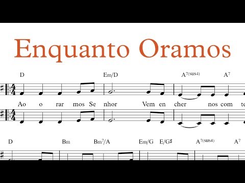 Enquanto Oramos (Todas as Vozes com PlayBack) - Louvor em Partitura/Pauta Animada