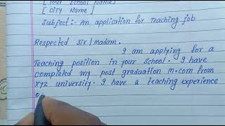 application for the post of teacher application for teaching job | write application for teacher job