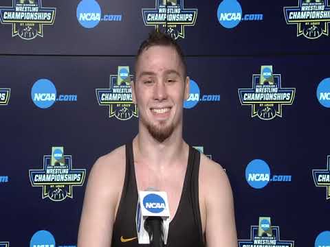 Session V - Spencer Lee (Iowa) after semifinal win at 125 pounds in 2021 NCAAs