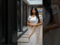 Super Hot Woman In A White Saree Shorts Saree Viral