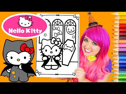 Coloring Halloween Hello Kitty Coloring Book Page Prismacolor Colored Pencil | KiMMi THE CLOWN Video