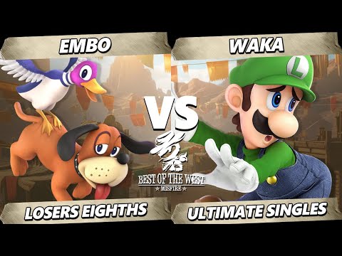 Best of the West II TOP 8 - Embo (Duck Hunt) Vs. WaKa (Luigi) Smash Ultimate - SSBU