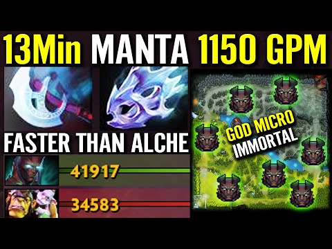 WTF 13Min Manta 1150 GPM!!? God Micro TerrorBlade Faster Farm Than Alchemist Dota 2 Pro Gameplay