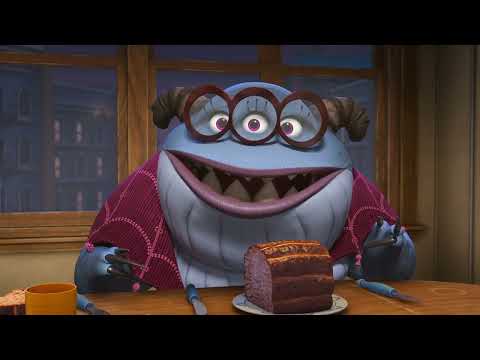 Monsters at Work Season 2 official trailer frame with Tylor, Val and the Monsters Inc team