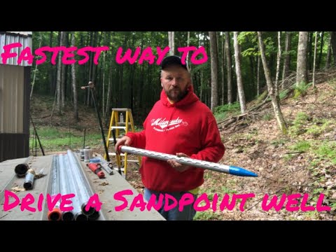 Fastest way to drive a sand point well. #sandpointwell #drivingasandpointwell #karlsoffthegrid