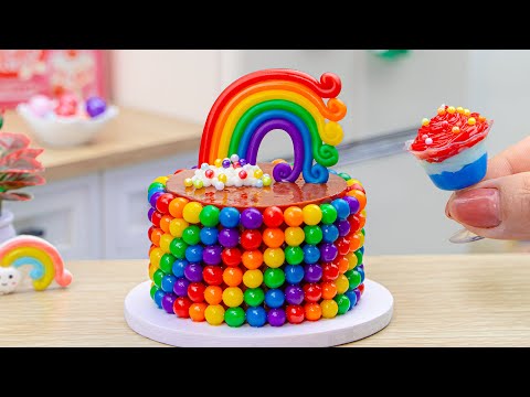 ASMR!!! Amazing Rainbow Cake | 1000+ Satisfying Miniature Rainbow Cake Decorating