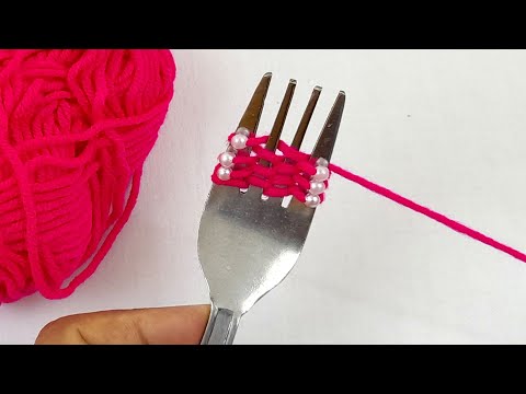 It's so Beautiful -  Hand Embroidery Amazing Trick - Unique Flower Craft Ideas with Wool