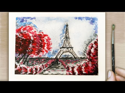 Eiffel Tower Acrylic Painting /Simple Painting/Painting of Paris