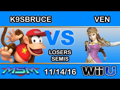 MSM 74 - INF | K9sbruce (Diddy Kong) Vs. SUGOI | Ven (Zelda) Losers Semis - Smash Wii U