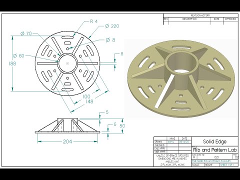Learning Solid Edge - Rib and Pattern Tools